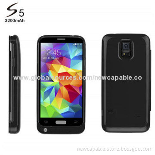 External Backup Battery Cases for Samsung S5, 3,200mAh Capacity, Various Colors Available